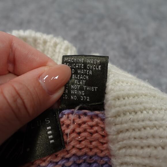 Vintage‎ Gitano Sweater Womens 18W 90s Knit 90s Pastel Metallic Artsy Mock Neck - Picture 3 of 8